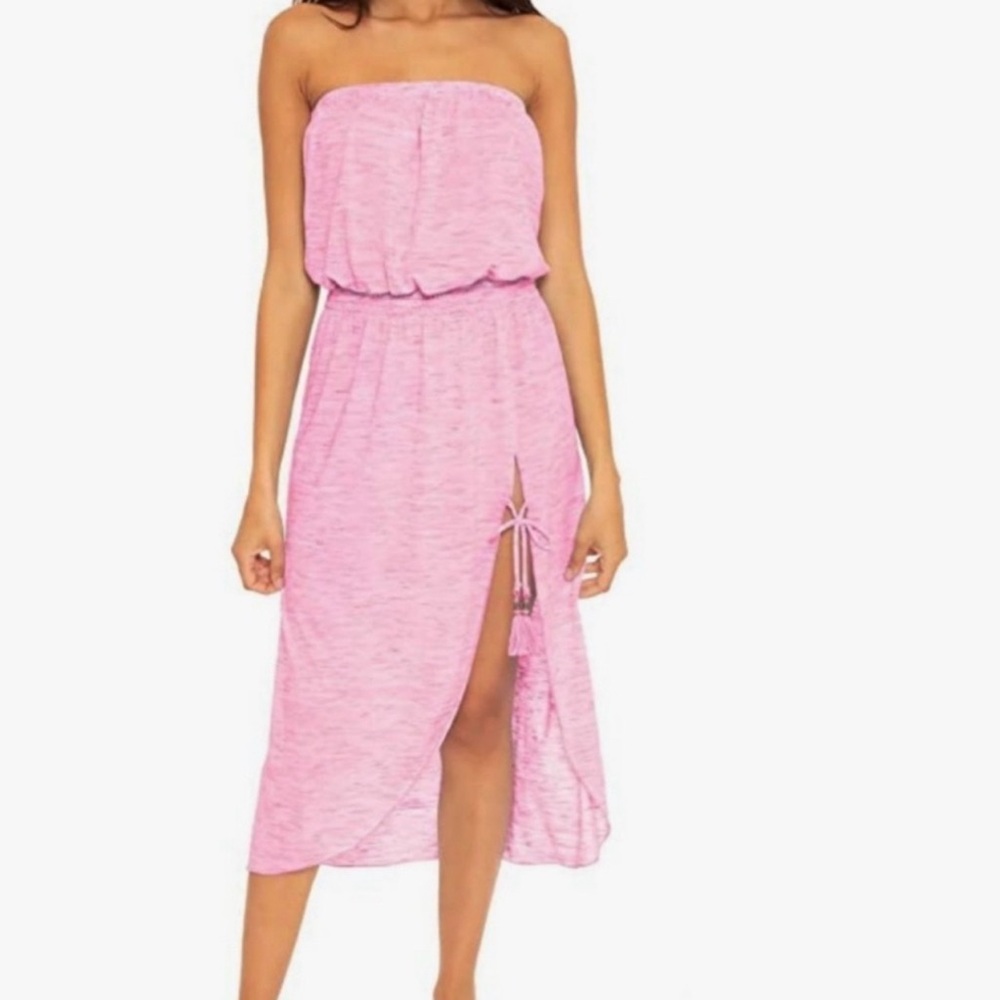 BECCA Pink Strapless Maxi Dress Cover-Up